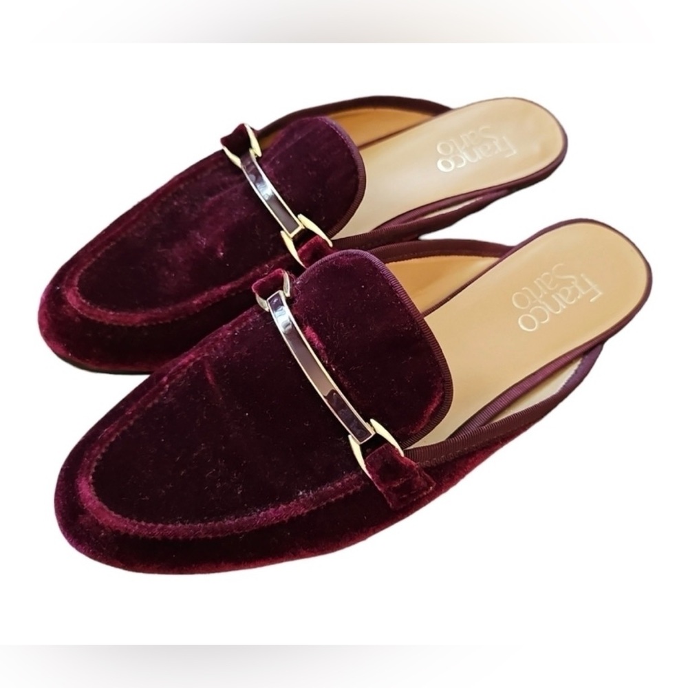 Franco Sarto Burgundy Velvet Loafers size 8M